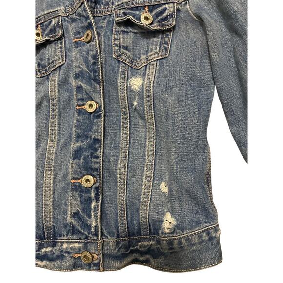 Abercrombie Kids Jean jacket  Girls size 14 DISTRESSED CLEAN CONDITION - Picture 3 of 9